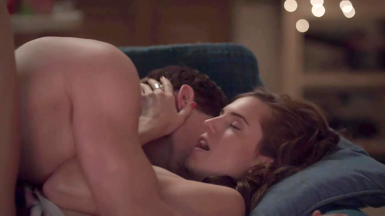 And in it Allison Williams is making out with a guy on a couch, helping her...