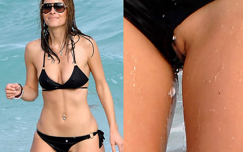 Celebrity Pussy Slips - Maria Menounos Pussy Slips On The Beach - ScandalPost