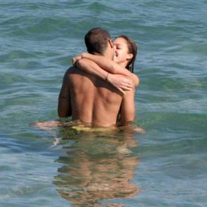 Jessica Alba naked on the beach in the sea