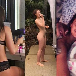 Collage of leaked photos of Daisy Wood-Davis nude