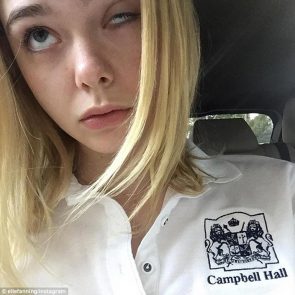 Elle Fanning's funny face in a selfie