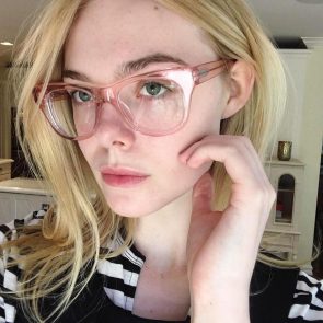 Elle Fanning sexy with glasses