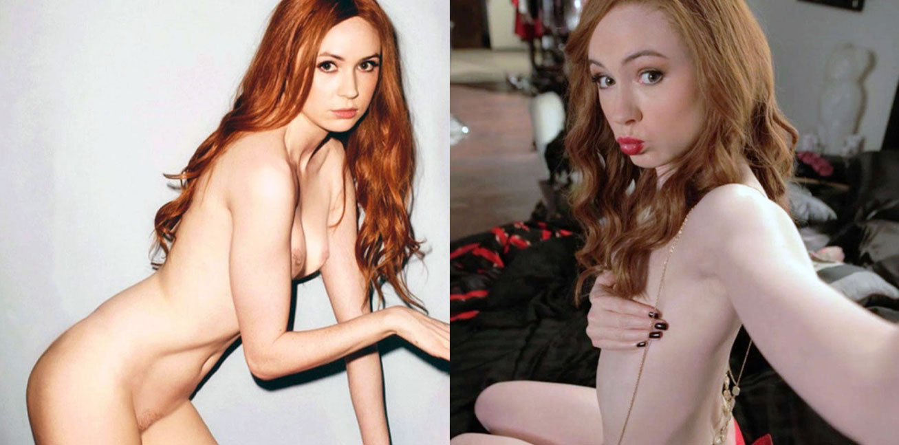 Check out redhead actress Karen Gillan nude boobs
