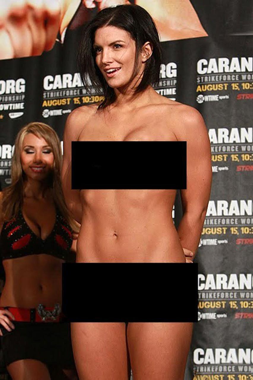Gina Carano nude but censored