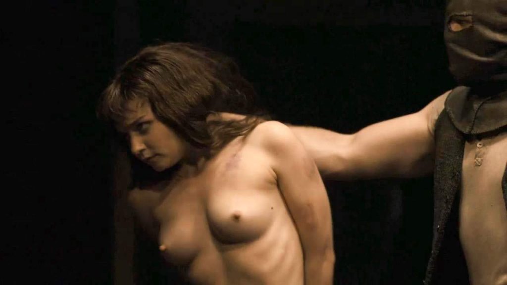 Jessica Barden nude tits in scene