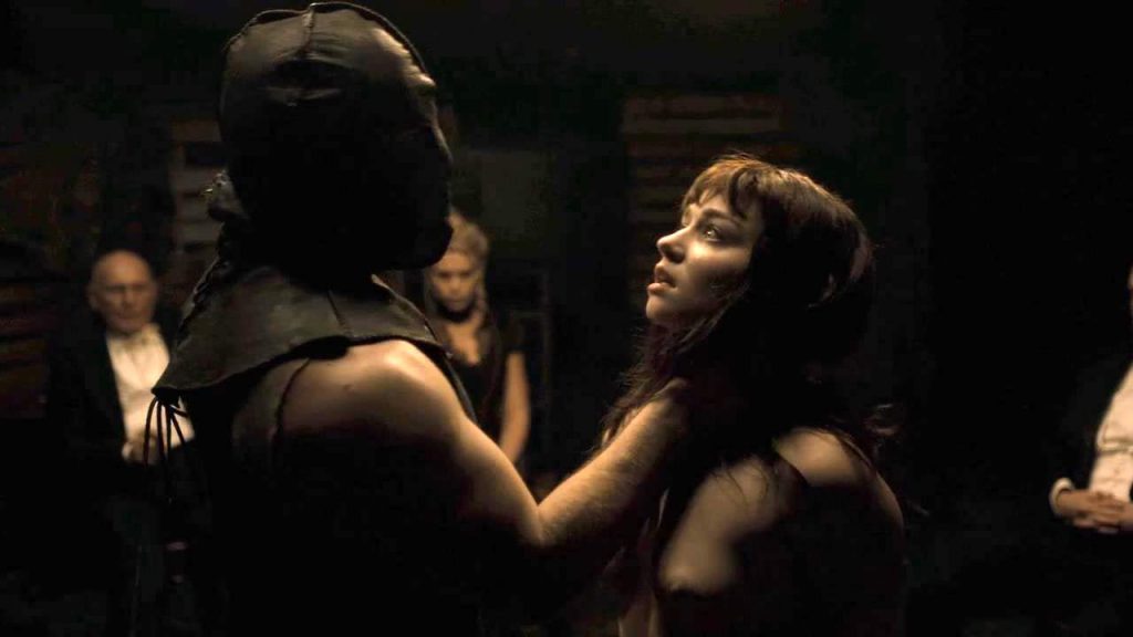 Jessica Barden nude on stage with her tits