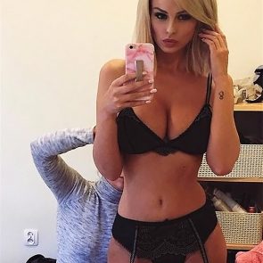 Rhian Sugden black lingerie