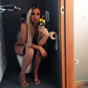 Tana Mongeau naked in the bathroom