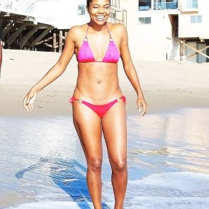 Gabrielle Union in a hot pink bikini