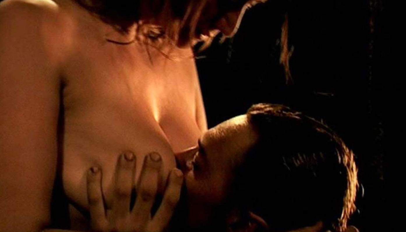 Janet McTeer nude tits kissing.